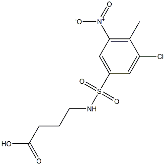 4-[(3-chloro-4-methyl-5-nitrobenzene)sulfonamido]butanoic acid Struktur