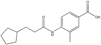 4-[(3-cyclopentylpropanoyl)amino]-3-methylbenzoic acid Struktur