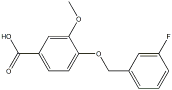 4-[(3-fluorophenyl)methoxy]-3-methoxybenzoic acid Struktur