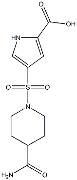 4-[(4-carbamoylpiperidine-1-)sulfonyl]-1H-pyrrole-2-carboxylic acid Struktur