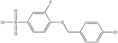 4-[(4-chlorophenyl)methoxy]-3-fluorobenzene-1-sulfonyl chloride Struktur