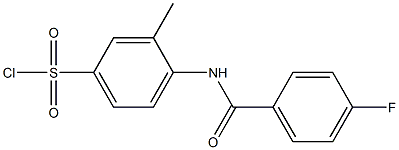 4-[(4-fluorobenzene)amido]-3-methylbenzene-1-sulfonyl chloride Struktur