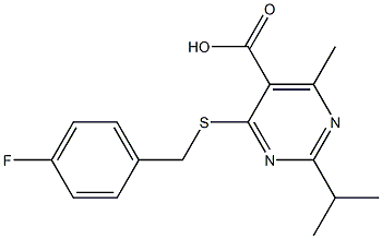 4-[(4-fluorobenzyl)thio]-2-isopropyl-6-methylpyrimidine-5-carboxylic acid Struktur