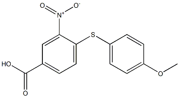 4-[(4-methoxyphenyl)sulfanyl]-3-nitrobenzoic acid Struktur