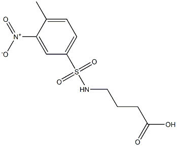 4-[(4-methyl-3-nitrobenzene)sulfonamido]butanoic acid Struktur