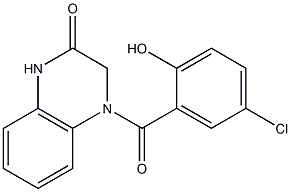 4-[(5-chloro-2-hydroxyphenyl)carbonyl]-1,2,3,4-tetrahydroquinoxalin-2-one Struktur