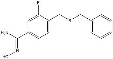 4-[(benzylsulfanyl)methyl]-3-fluoro-N'-hydroxybenzene-1-carboximidamide Struktur