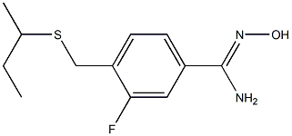 4-[(butan-2-ylsulfanyl)methyl]-3-fluoro-N'-hydroxybenzene-1-carboximidamide Struktur