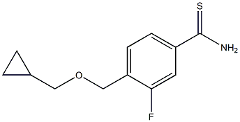 4-[(cyclopropylmethoxy)methyl]-3-fluorobenzene-1-carbothioamide Struktur