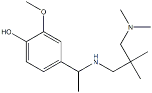 4-[1-({2-[(dimethylamino)methyl]-2-methylpropyl}amino)ethyl]-2-methoxyphenol Struktur