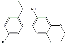 4-[1-(2,3-dihydro-1,4-benzodioxin-6-ylamino)ethyl]phenol Struktur