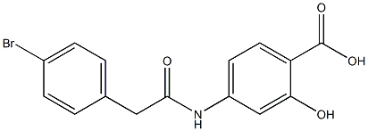 4-[2-(4-bromophenyl)acetamido]-2-hydroxybenzoic acid Struktur