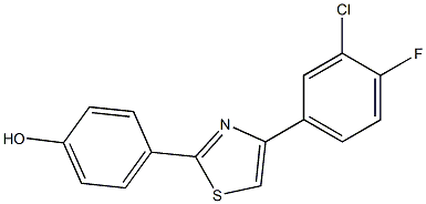 4-[4-(3-chloro-4-fluorophenyl)-1,3-thiazol-2-yl]phenol Struktur