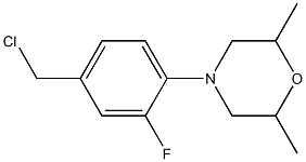 4-[4-(chloromethyl)-2-fluorophenyl]-2,6-dimethylmorpholine Struktur