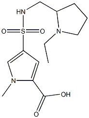 4-{[(1-ethylpyrrolidin-2-yl)methyl]sulfamoyl}-1-methyl-1H-pyrrole-2-carboxylic acid Struktur