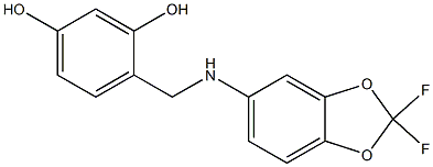 4-{[(2,2-difluoro-2H-1,3-benzodioxol-5-yl)amino]methyl}benzene-1,3-diol Struktur