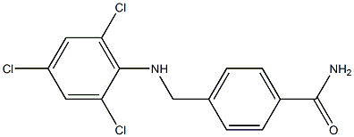 4-{[(2,4,6-trichlorophenyl)amino]methyl}benzamide Struktur