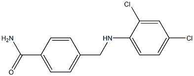 4-{[(2,4-dichlorophenyl)amino]methyl}benzamide Struktur