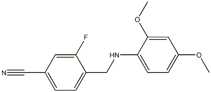 4-{[(2,4-dimethoxyphenyl)amino]methyl}-3-fluorobenzonitrile Struktur