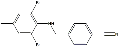 4-{[(2,6-dibromo-4-methylphenyl)amino]methyl}benzonitrile Struktur