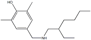 4-{[(2-ethylhexyl)amino]methyl}-2,6-dimethylphenol Struktur