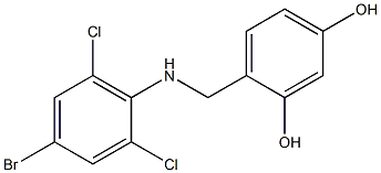 4-{[(4-bromo-2,6-dichlorophenyl)amino]methyl}benzene-1,3-diol Struktur