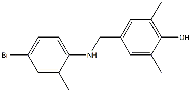 4-{[(4-bromo-2-methylphenyl)amino]methyl}-2,6-dimethylphenol Struktur