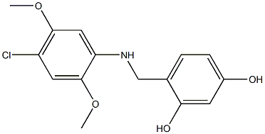 4-{[(4-chloro-2,5-dimethoxyphenyl)amino]methyl}benzene-1,3-diol Struktur