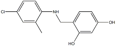 4-{[(4-chloro-2-methylphenyl)amino]methyl}benzene-1,3-diol Struktur