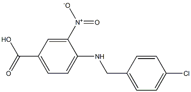 4-{[(4-chlorophenyl)methyl]amino}-3-nitrobenzoic acid Struktur