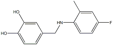 4-{[(4-fluoro-2-methylphenyl)amino]methyl}benzene-1,2-diol Struktur