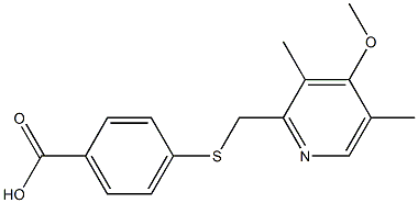 4-{[(4-methoxy-3,5-dimethylpyridin-2-yl)methyl]sulfanyl}benzoic acid Struktur