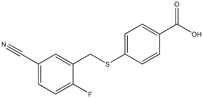 4-{[(5-cyano-2-fluorophenyl)methyl]sulfanyl}benzoic acid Struktur