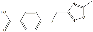 4-{[(5-methyl-1,2,4-oxadiazol-3-yl)methyl]sulfanyl}benzoic acid Struktur