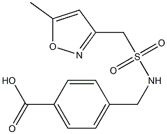 4-{[(5-methyl-1,2-oxazol-3-yl)methane]sulfonamidomethyl}benzoic acid Struktur