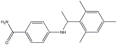 4-{[1-(2,4,6-trimethylphenyl)ethyl]amino}benzamide Struktur