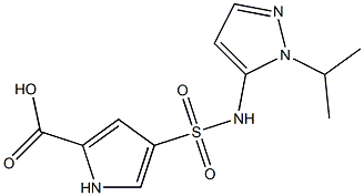 4-{[1-(propan-2-yl)-1H-pyrazol-5-yl]sulfamoyl}-1H-pyrrole-2-carboxylic acid Struktur