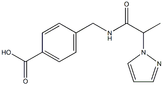 4-{[2-(1H-pyrazol-1-yl)propanamido]methyl}benzoic acid Struktur