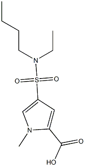 4-{[butyl(ethyl)amino]sulfonyl}-1-methyl-1H-pyrrole-2-carboxylic acid Struktur