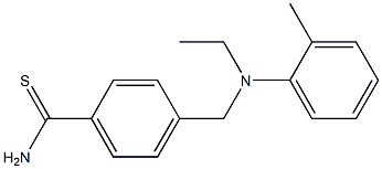 4-{[ethyl(2-methylphenyl)amino]methyl}benzene-1-carbothioamide Struktur