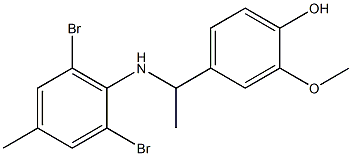 4-{1-[(2,6-dibromo-4-methylphenyl)amino]ethyl}-2-methoxyphenol Struktur