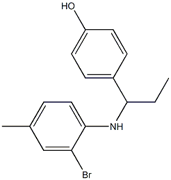 4-{1-[(2-bromo-4-methylphenyl)amino]propyl}phenol Struktur