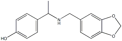 4-{1-[(2H-1,3-benzodioxol-5-ylmethyl)amino]ethyl}phenol Struktur