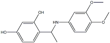 4-{1-[(3,4-dimethoxyphenyl)amino]ethyl}benzene-1,3-diol Struktur