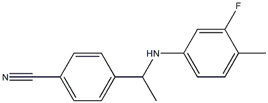 4-{1-[(3-fluoro-4-methylphenyl)amino]ethyl}benzonitrile Struktur