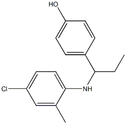 4-{1-[(4-chloro-2-methylphenyl)amino]propyl}phenol Struktur