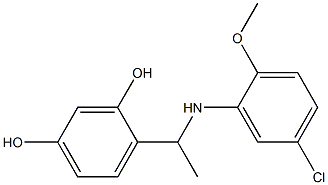 4-{1-[(5-chloro-2-methoxyphenyl)amino]ethyl}benzene-1,3-diol Struktur