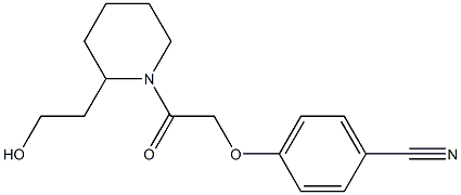 4-{2-[2-(2-hydroxyethyl)piperidin-1-yl]-2-oxoethoxy}benzonitrile Struktur