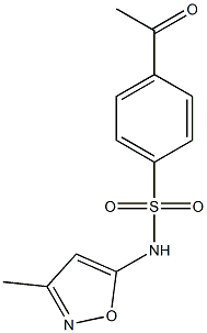 4-acetyl-N-(3-methyl-1,2-oxazol-5-yl)benzene-1-sulfonamide Struktur