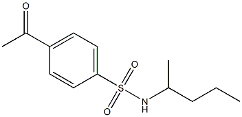 4-acetyl-N-(pentan-2-yl)benzene-1-sulfonamide Struktur